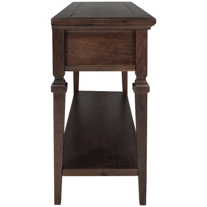 Classic Console Table with 3 Top Drawers and Open Style Bottom Shelf