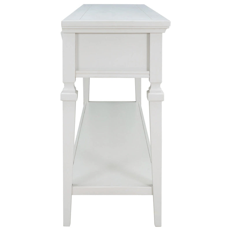 Classic Console Table with 3 Top Drawers and Open Style Bottom Shelf