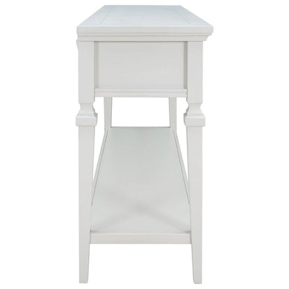 Classic Console Table with 3 Top Drawers and Open Style Bottom Shelf