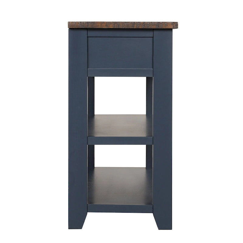 48  Solid Pine Wood Top Console Table with Drawers and Shelve