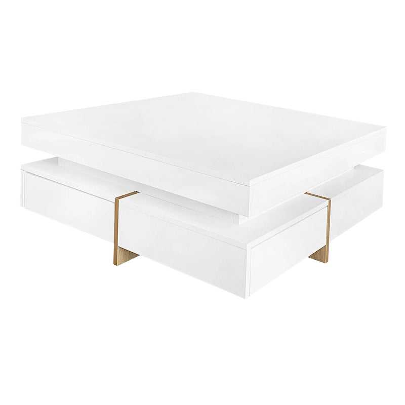 Modern High Gloss Coffee Table with 4 Drawers