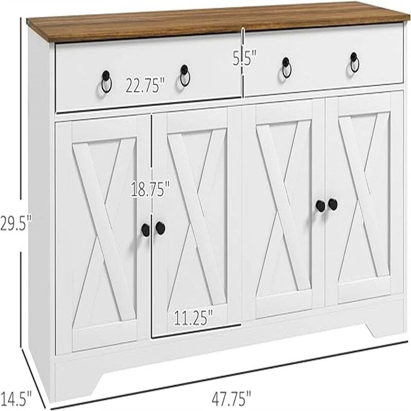 Buffet Sideboard Cabinet - 14.5 D x 47.75 W x 29.5 H
