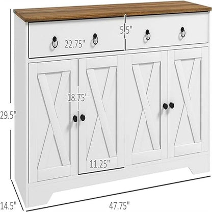 Buffet Sideboard Cabinet - 14.5 D x 47.75 W x 29.5 H