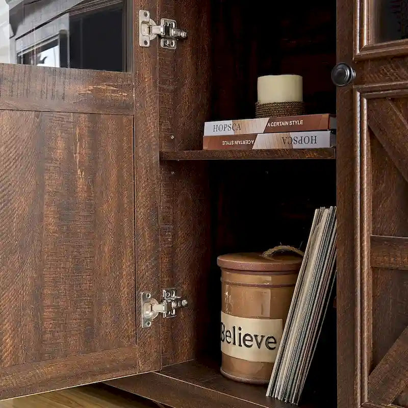 Roomfitters 3 Doors Cabinet Large Buffet Sideboard Cabinet, Bar Wine Cabinet, Buffet Cabinet Table Coffee Bar Wine Bar