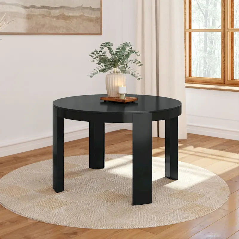 Plank and Beam Contour Solid Wood Round Dining Table - 47 