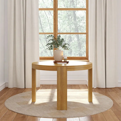 Plank and Beam Contour Solid Wood Round Dining Table - 47
