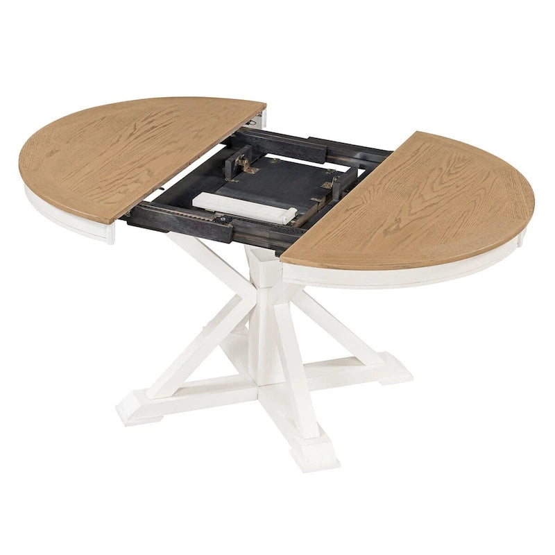 Retro Functional Extendable Dining Table with a 12  Leaf