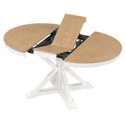 Retro Functional Extendable Dining Table with a 12  Leaf
