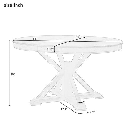Retro Functional Extendable Dining Table with a 12  Leaf