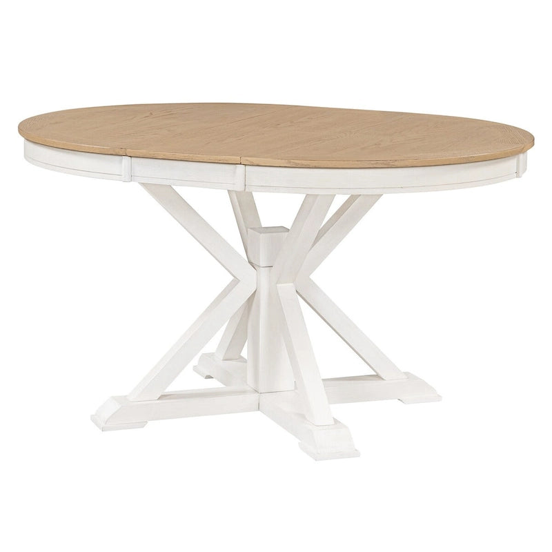 Retro Functional Extendable Dining Table with a 12  Leaf