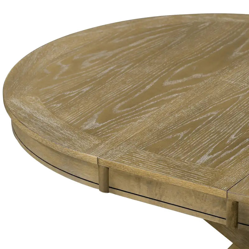Retro Functional Extendable Dining Table with a 12  Leaf