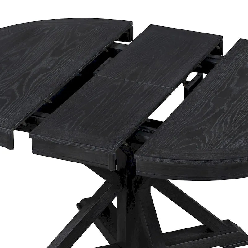 Retro Functional Extendable Dining Table with a 12  Leaf