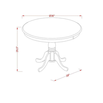 East West Furniture 5 Piece Kitchen Table Set- a Dining Table and 4 Faux Leather Dining Chairs, 36x36 Inch, Linen White
