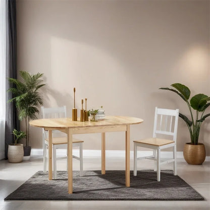 55  Solid Wood Kitchen Table,Drop Leaf Tables,Folding Dining Table