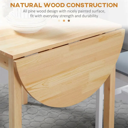 55  Solid Wood Kitchen Table,Drop Leaf Tables,Folding Dining Table