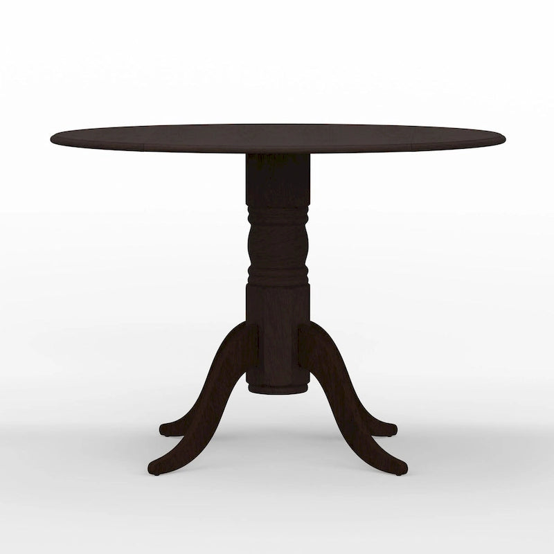 5-Piece Dining Set, 42  Round Drop-Leaf Table and Slat Back Chairs