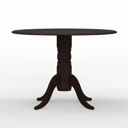 5-Piece Dining Set, 42  Round Drop-Leaf Table and Slat Back Chairs