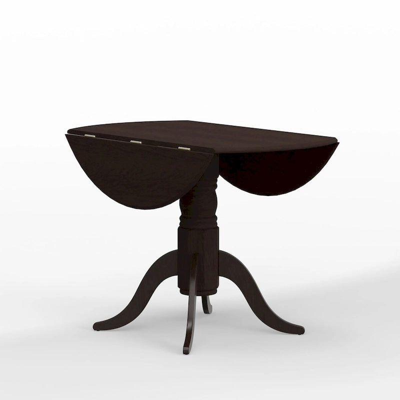 5-Piece Dining Set, 42  Round Drop-Leaf Table and Slat Back Chairs