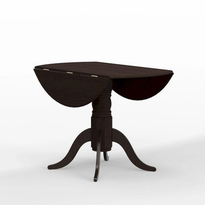 5-Piece Dining Set, 42  Round Drop-Leaf Table and Slat Back Chairs