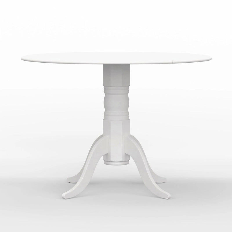5-Piece Dining Set, 42  Round Drop-Leaf Table and Slat Back Chairs