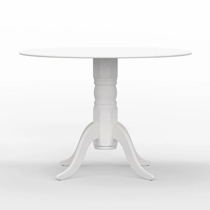 5-Piece Dining Set, 42  Round Drop-Leaf Table and Slat Back Chairs