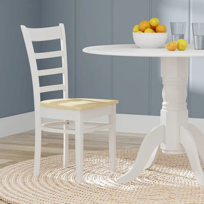 5-Piece Dining Set, 42  Round Drop-Leaf Table and Slat Back Chairs