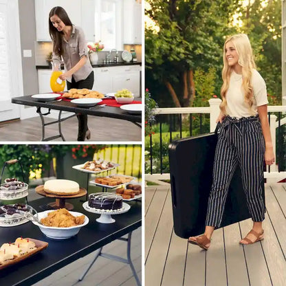 Lifetime 6-Foot Fold-In-Half Table, Black (Light Commercial)