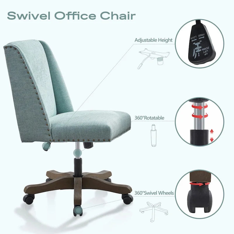 Huimo Home Office Desk Chair with Wheels, 360 Swivel