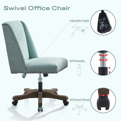 Huimo Home Office Desk Chair with Wheels, 360 Swivel