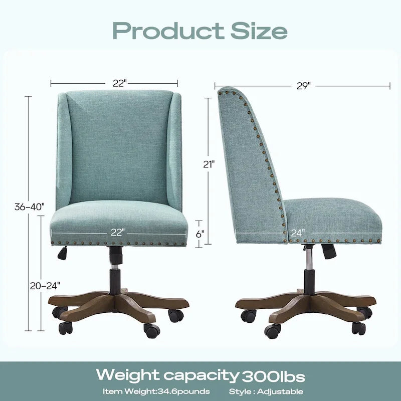 Huimo Home Office Desk Chair with Wheels, 360 Swivel