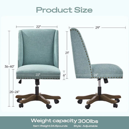 Huimo Home Office Desk Chair with Wheels, 360 Swivel