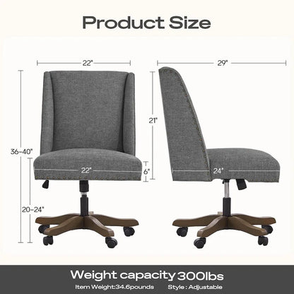 Huimo Home Office Desk Chair with Wheels, 360 Swivel