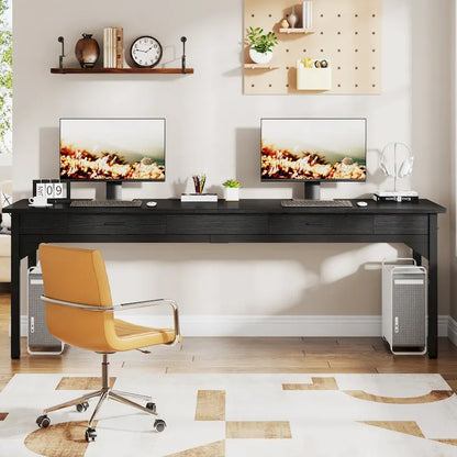 78.7  Extra Long Computer Desk, Two Person Large Desk with 2 Drawers