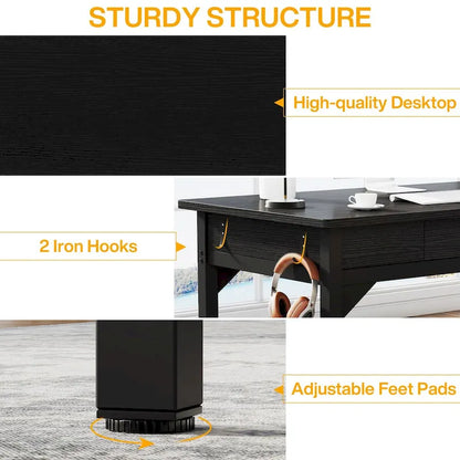 78.7  Extra Long Computer Desk, Two Person Large Desk with 2 Drawers