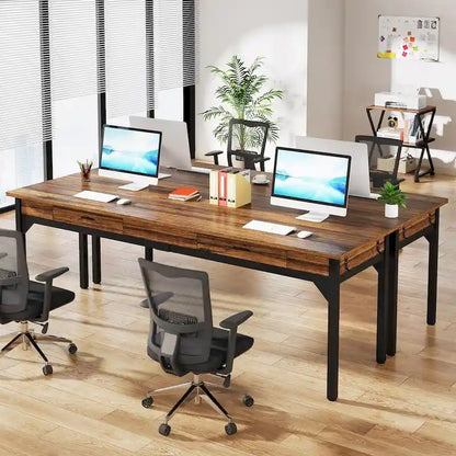 78.7  Extra Long Computer Desk, Two Person Large Desk with 2 Drawers