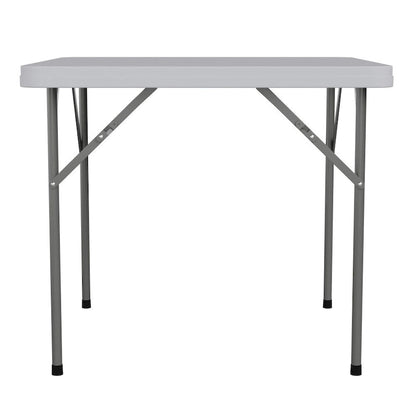 2.85-Foot Square Plastic Folding Table - Event Folding Table - 34.25D x 34.25W x 29.5H
