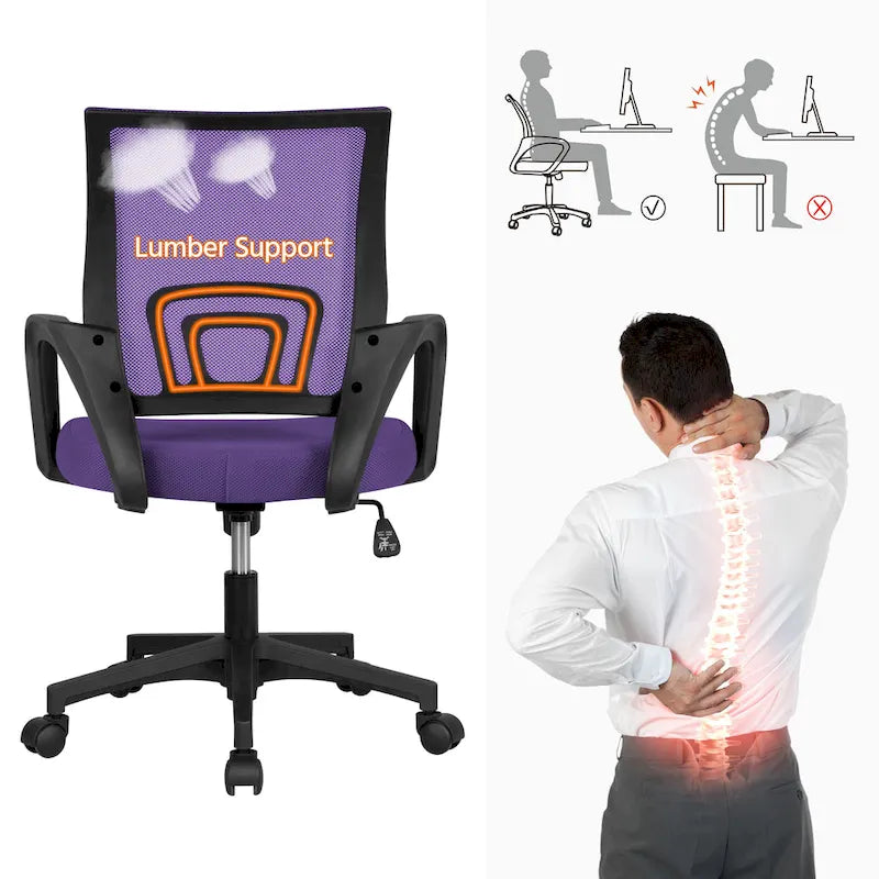 Yaheetech Adjustable Ergonomic Office Chair MidBack Mesh Swivel Chair