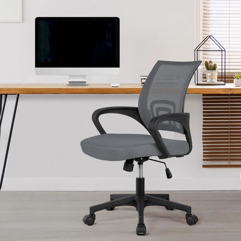 Yaheetech Adjustable Ergonomic Office Chair MidBack Mesh Swivel Chair