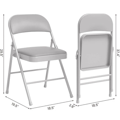 Folding Chairs 2/4 Pack With Padded Cushion and Back