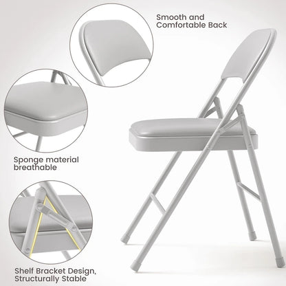 Folding Chairs 2/4 Pack With Padded Cushion and Back