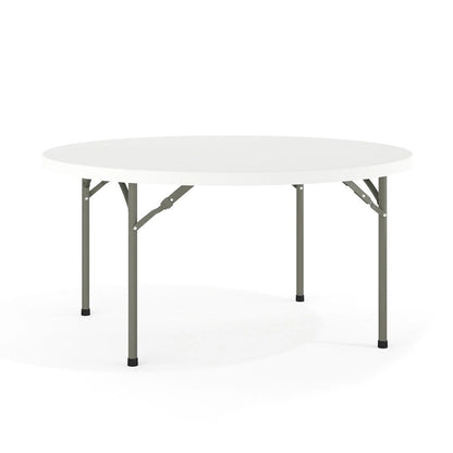 5-Foot Round Plastic Folding Event Table w/ 2 Thick Surface