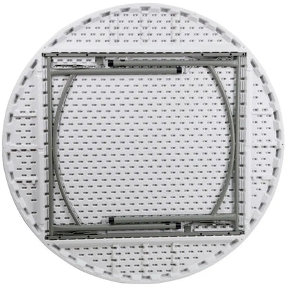 5-Foot Round Plastic Folding Event Table w/ 2 Thick Surface