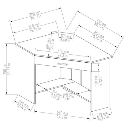 Ideal Corner Desk/ Vanity Table