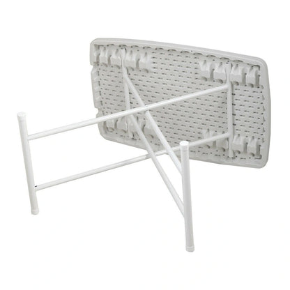 30x20inch Folding Table Lifting Picnic Camping Dining Rectangle White
