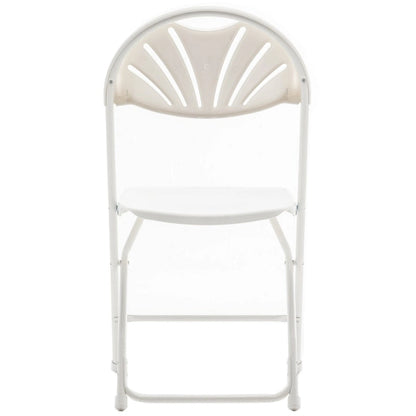 BTEXPERT White Plastic Folding Chair Steel Frame Commercial High Capacity Event Chair Lightweight Wedding Party Set of 6