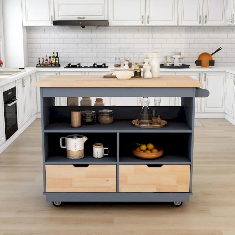 Rolling Kitchen Island Kitchen island Cart Spice Rack Kitchen Cart - 46.00L * 21.70W * 35.62H
