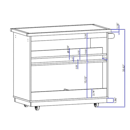 Rolling Kitchen Island Kitchen island Cart Spice Rack Kitchen Cart - 46.00L * 21.70W * 35.62H