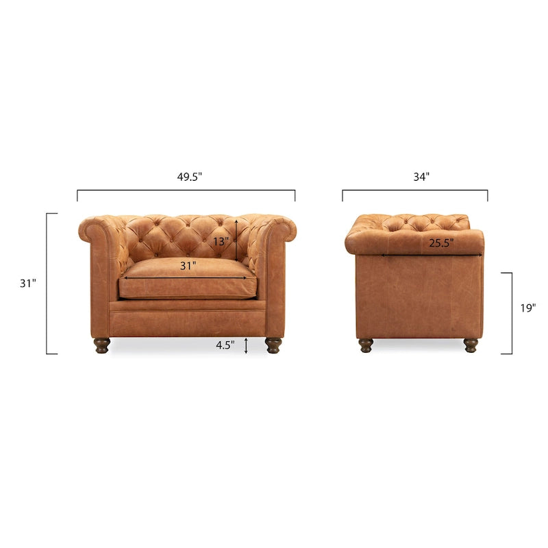 Poly and Bark Lyon Lounge Chair - Genuine Italian Leather