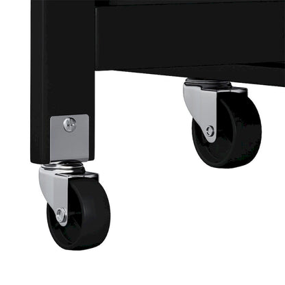 Multi-Functional Kitchen Island Cart with 2 Door Cabinet and Wine Rack - N/A