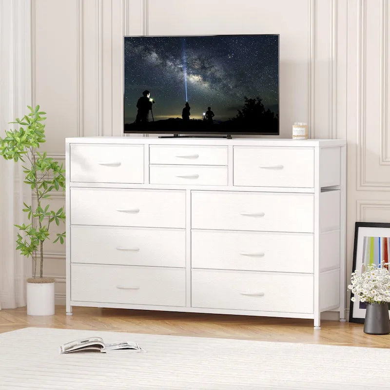10 Drawer Dresser TV Stand - 55 inches